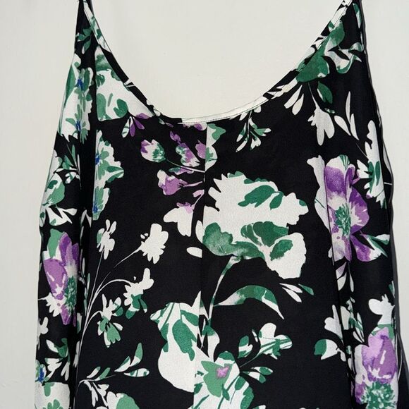 Apt. 9‎ Floral Camisole Black Green Purple Sleeveless Adjustable Straps Size Med - Picture 5 of 9